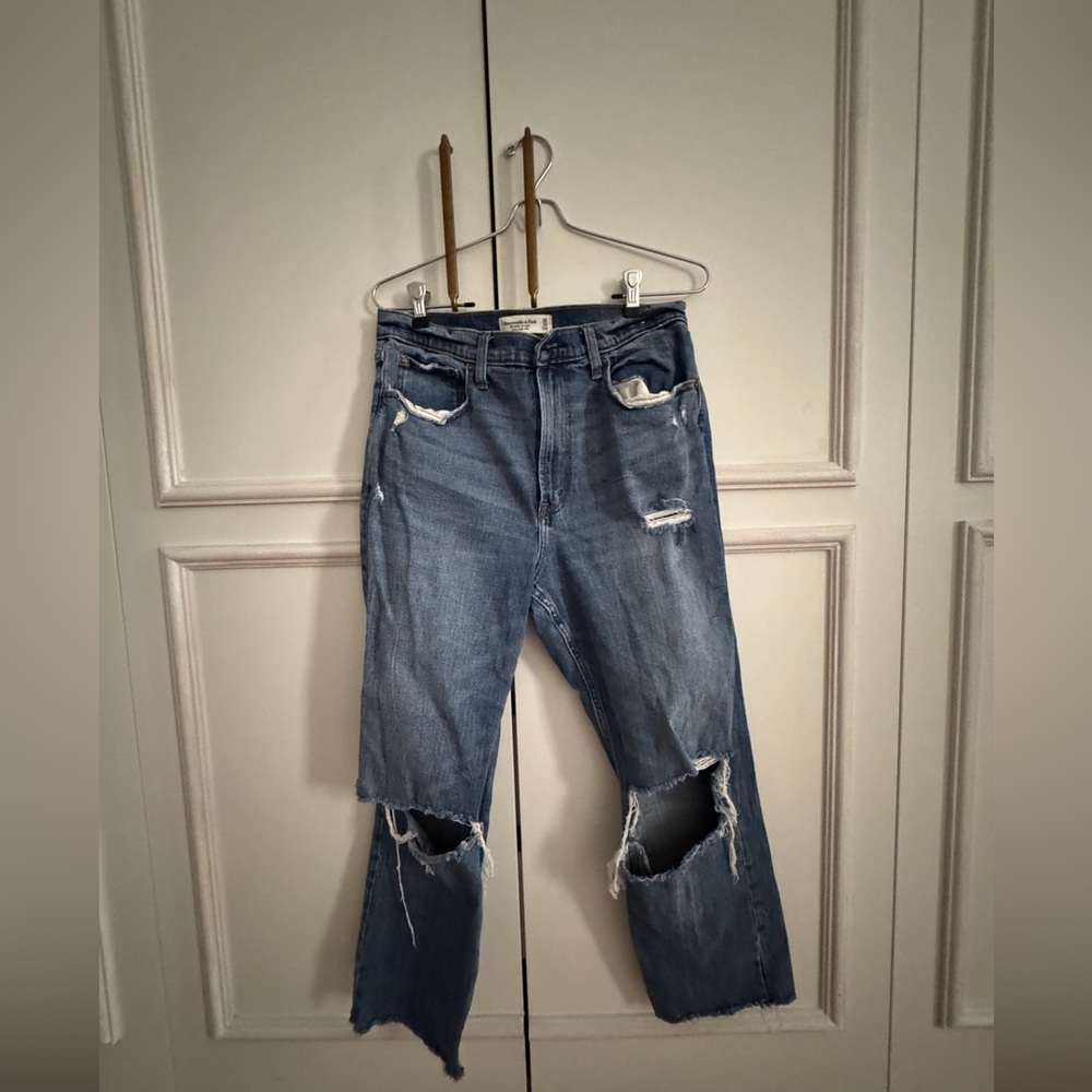 Abercrombie Curve Love Ankle Straight Ultra High Rise Jeans